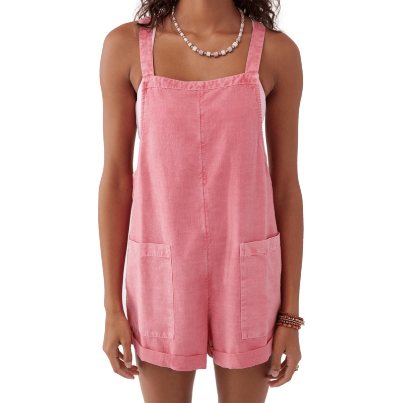 O’Neill Summerlin Solid Romper-Coral