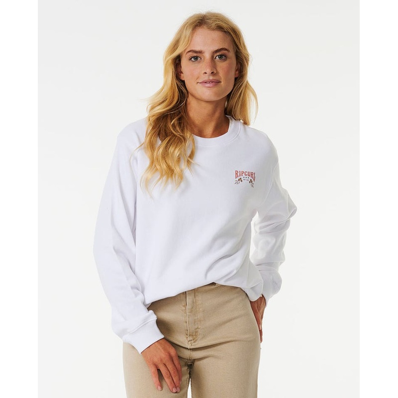 Rip Curl Riptide Relaxed Crew Sweatshirt-Optical White