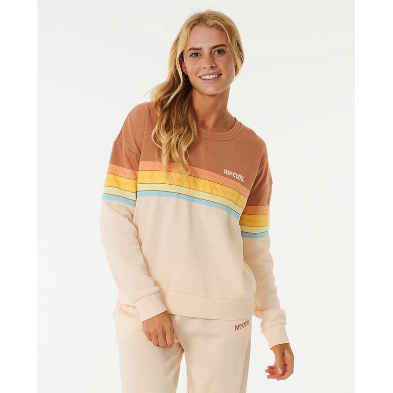 Rip Curl Surf Revival Crew Sweatshirt-Brown