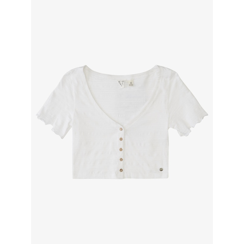 Roxy Uncomplicated Mind Solid Shirt-Snow White