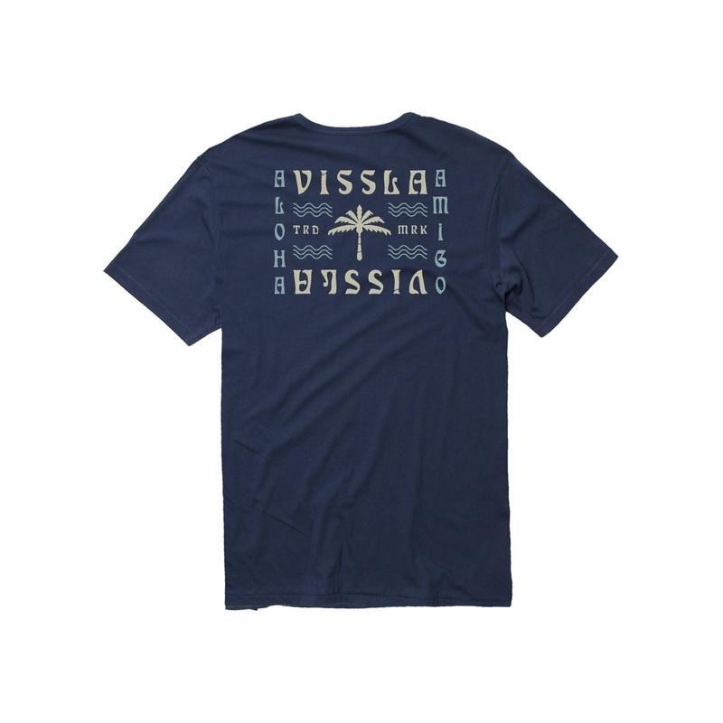 Vissla Amigo Palm Organic Tee-Dark Denim