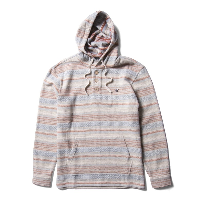 Vissla Descanso Hooded Popover L/S Shirt-Light Slate