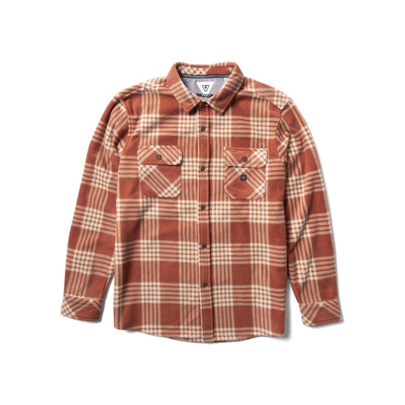 Vissla Eco-Zy Polar Flannel L/S Shirt-Barn Red