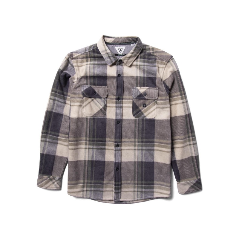 Vissla Eco-Zy Polar Flannel L/S Shirt-Vintage Green
