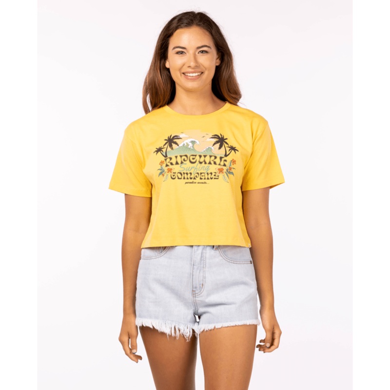 Rip Curl Brazilian Soul Crop Tee-Light Yellow