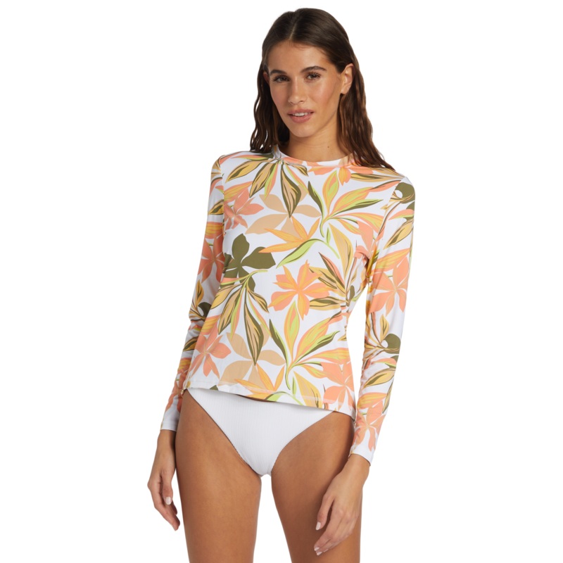 Roxy Sea Skippin PT L/S Rashguard-Bright White