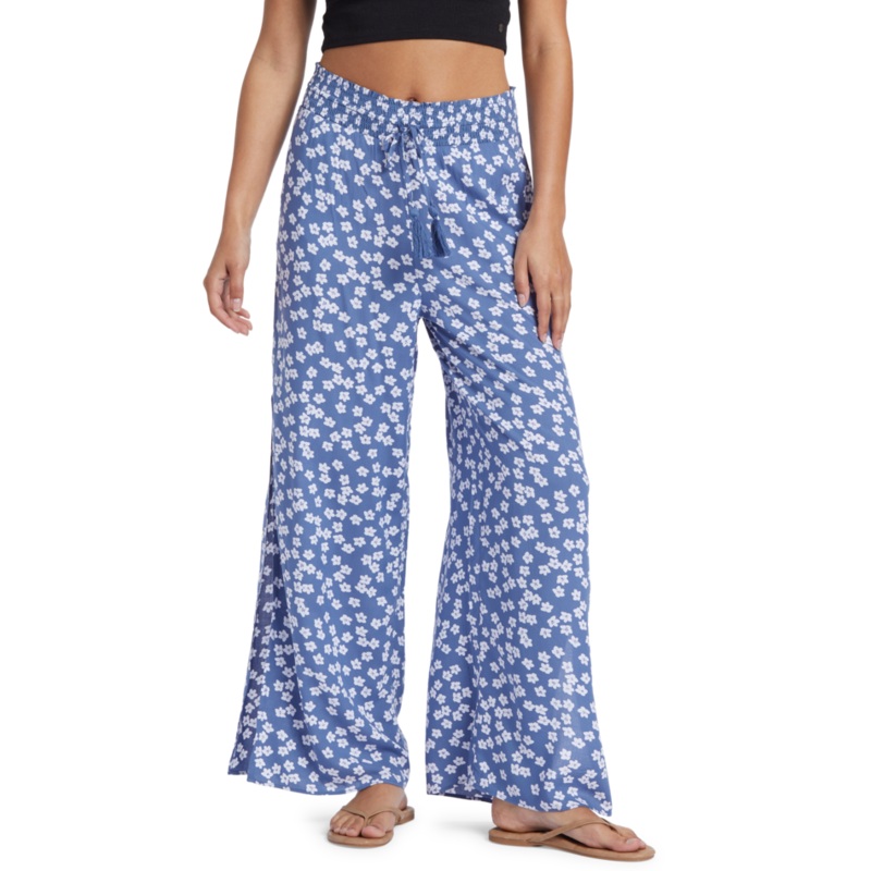 Roxy Tropical Rhythm Pants-Bijou Blue Floral Delight