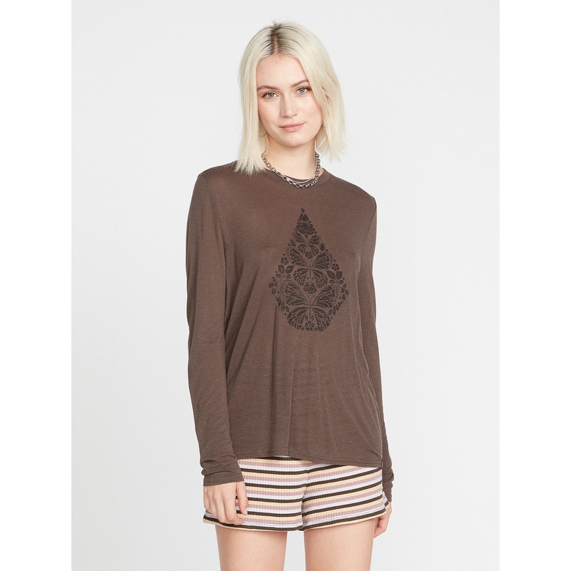 Volcom Tern N Bern L/S Tee-Espresso