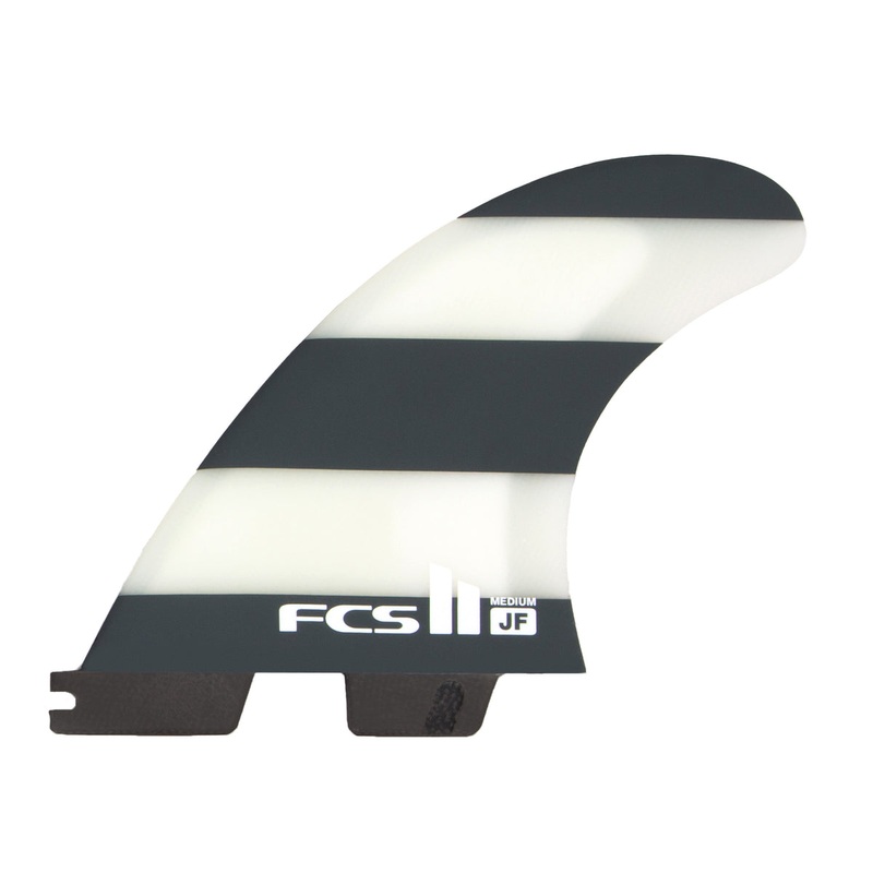 FCS II Jeremy Flores PC Tri Fin Set-Black/White-Large