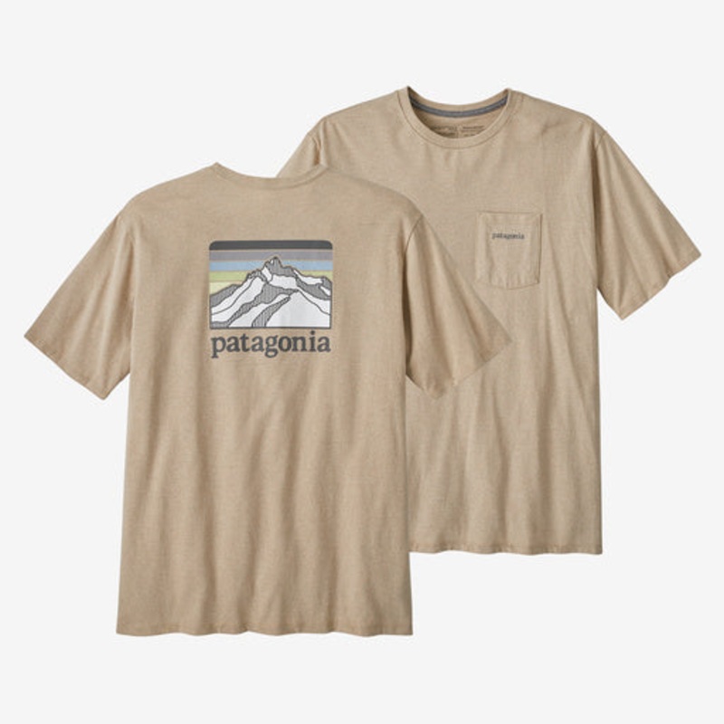 Patagonia Line Logo Ridge Pocket Responsibili-Tee-Oar Tan