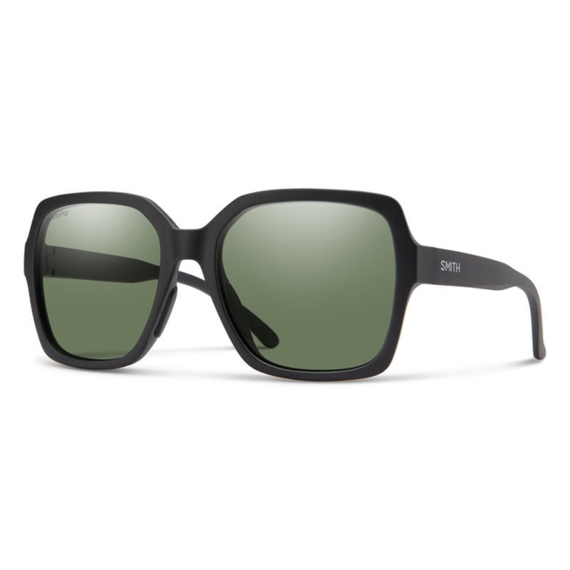 Smith Flare Sunglasses-Matte Black/ChromaPop Polar Gray Grn
