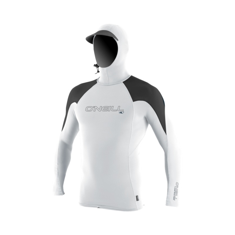 O’Neill Premium O’Zone L/S w/Hood Rashguard-Wht/Raven/Slate