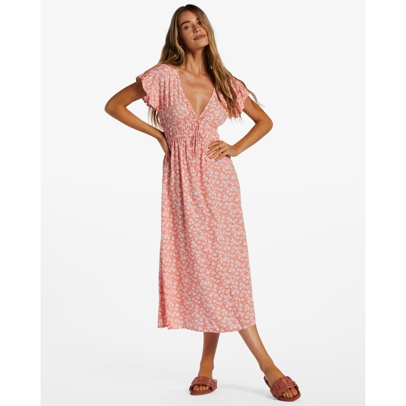 Billabong Picnic Date Dress-Flamingo