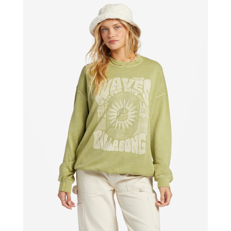 Billabong Ride In Sweatshirt-Palm Green