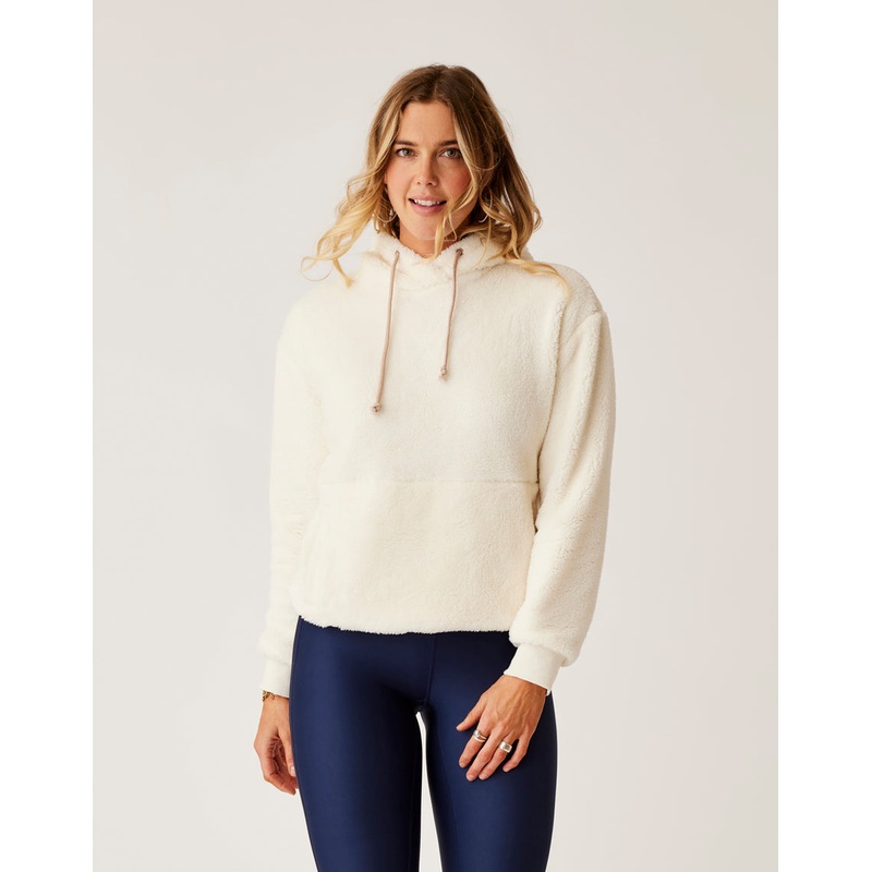Carve Designs Brie Sherpa Hooded Sweatshirt-Birch