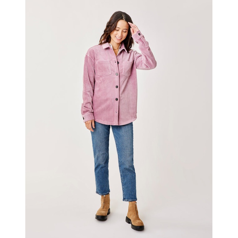 Carve Designs Hudson Stretch Cord L/S Shirt-Orchid