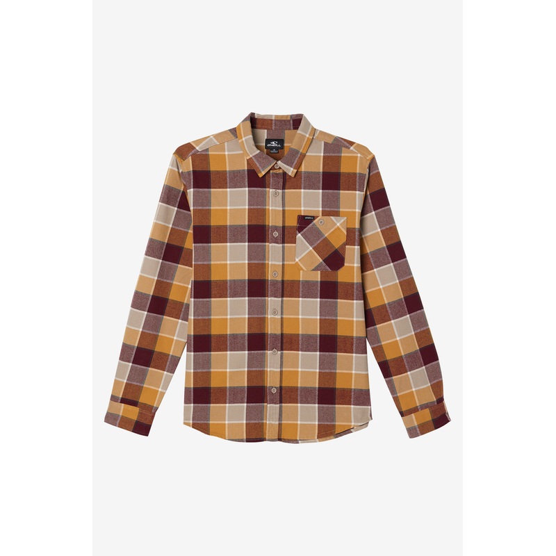 O’Neill Winslow Plaid Flannel L/S Shirt-Dark Khaki