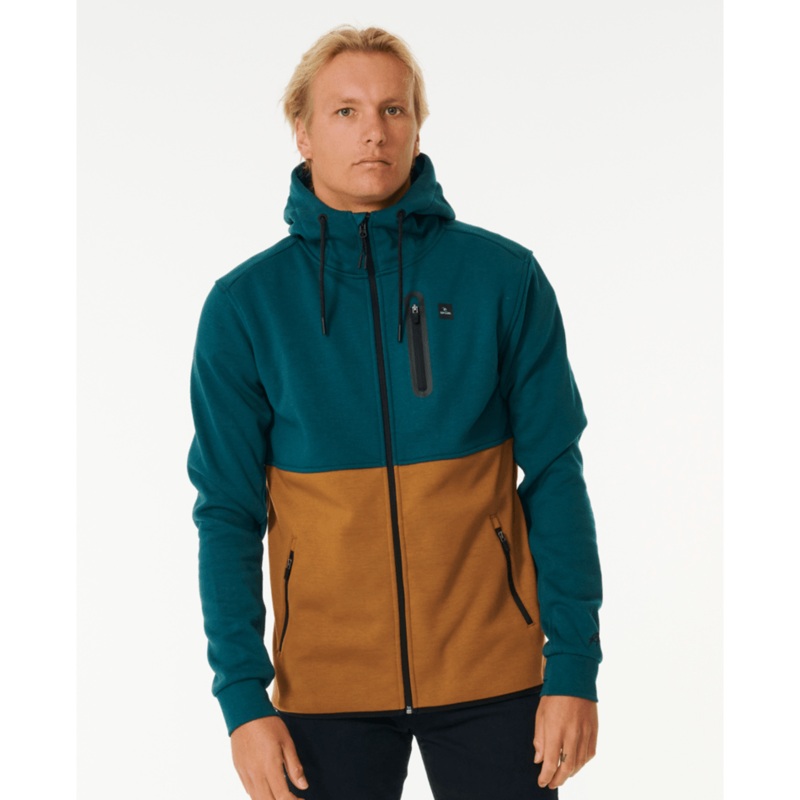 Rip Curl Anti Series Departed Zip Jacket-Blue Green