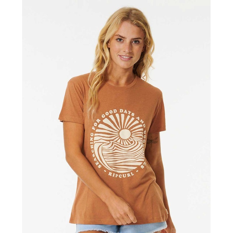 Rip Curl Good Waves Standard Tee-Light Brown