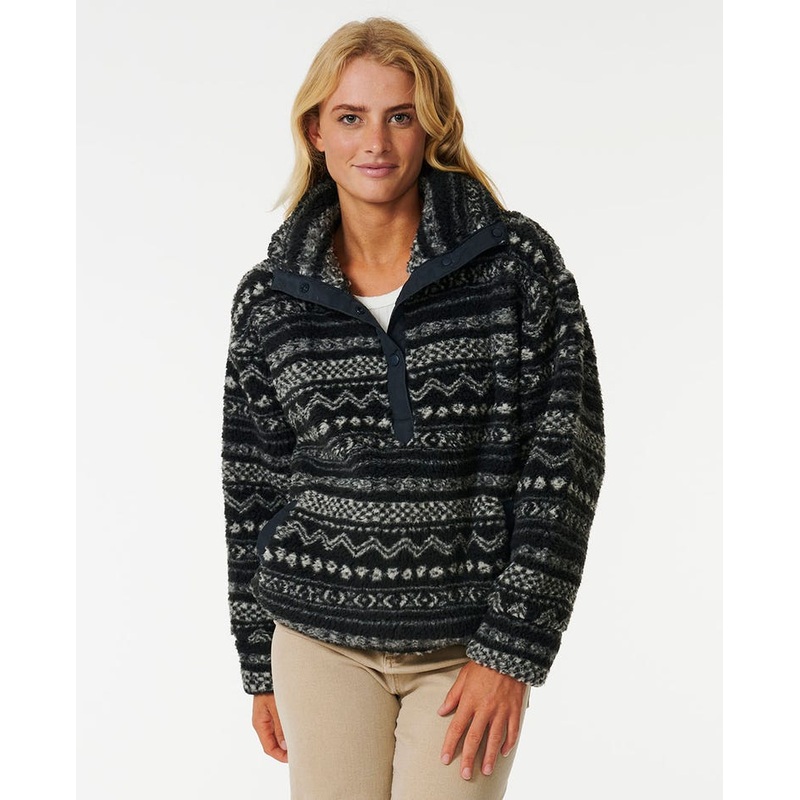 Rip Curl La Isla Polar Fleece Jacket-Washed Black