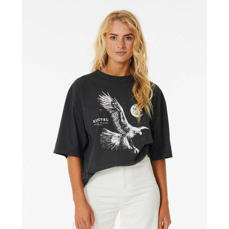 Rip Curl Midnight Heritage Tee-Washed Black