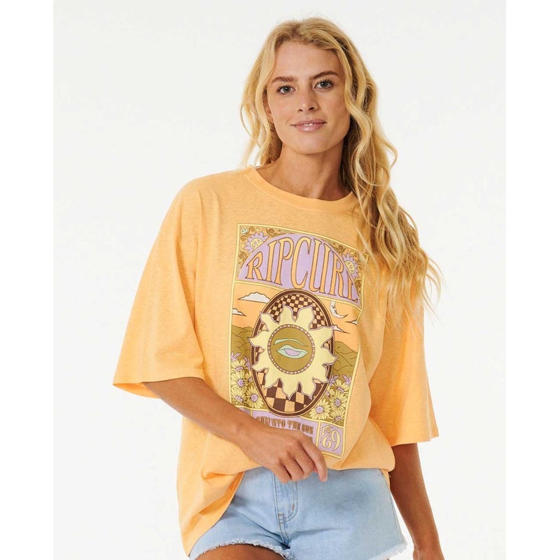 Rip Curl Sun Club Heritage Tee-Pastel Orange