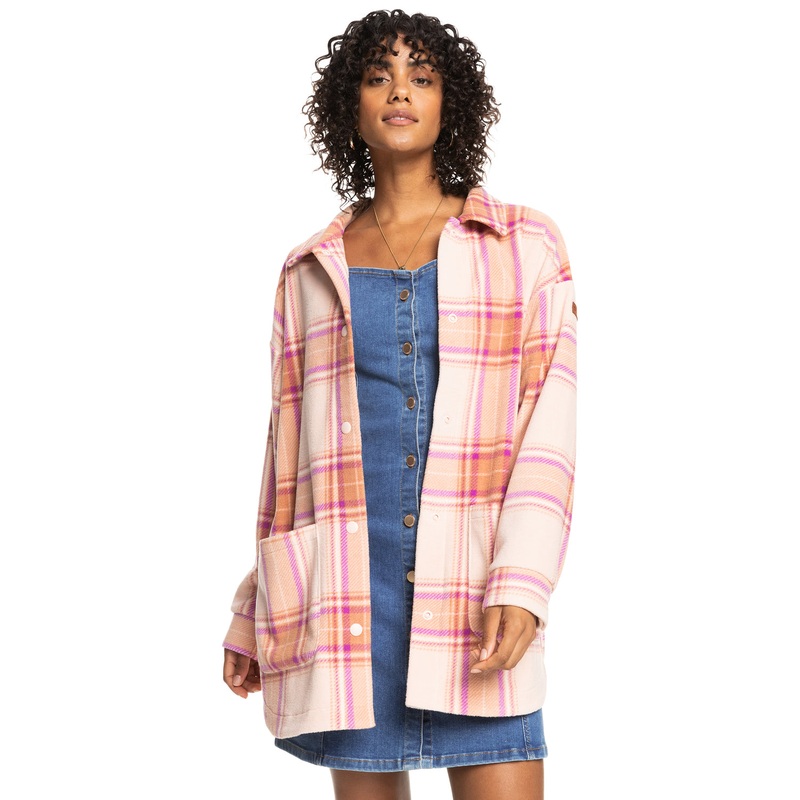 Roxy Ring Tone L/S Shirt-Dusty Coral Decke Plaid