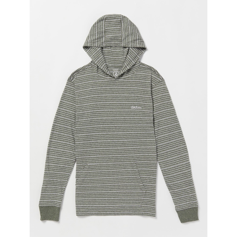 Volcom Static Stone Hooded L/S Shirt-Stealth