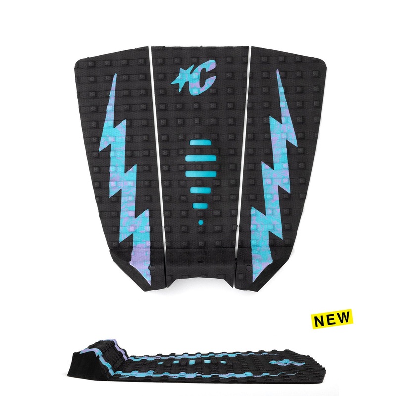 Creatures Mick Fanning Lite Grom Traction Pad-Black Fluro Blue Lavender Swirl