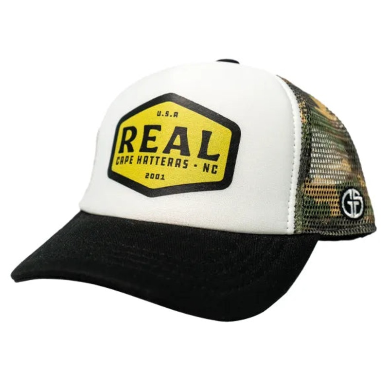 REAL Youth Badge Hat-Camo/White