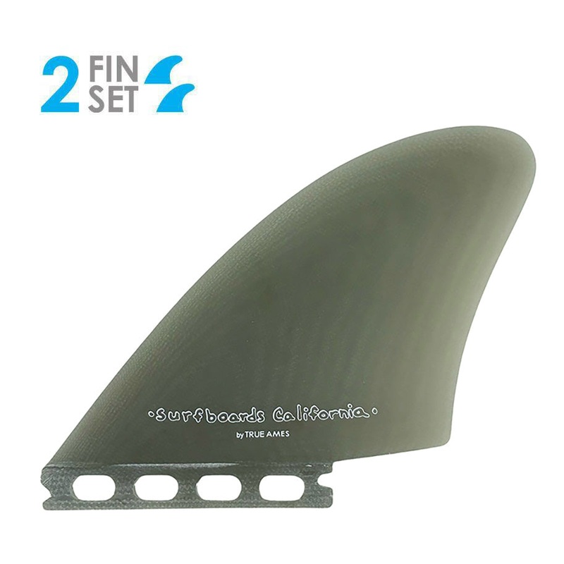 True Ames Beamish Futures Twin Fiberglass Twin Fin Set-Smoke