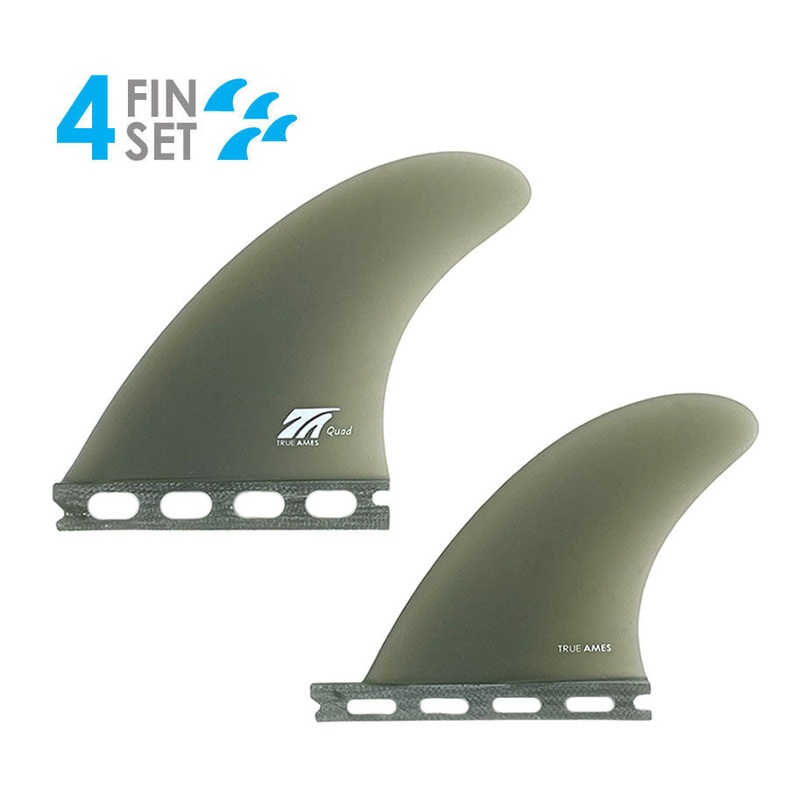 True Ames Futures Fiberglass Quad Fin Set-Smoke