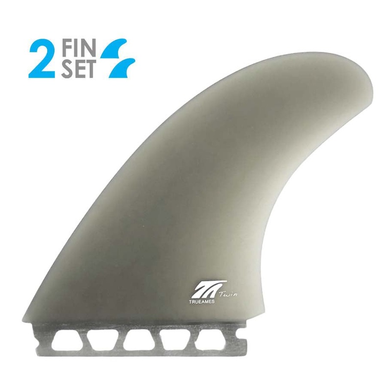 True Ames Futures Fiberglass Twin Fin Set-Smoke