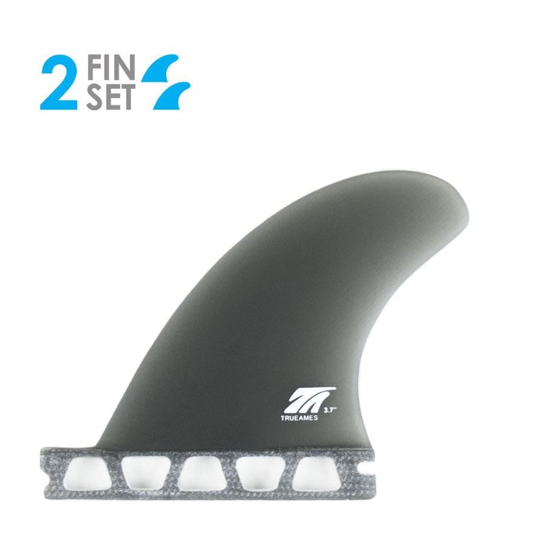 True Ames Futures Side Bite-Smoke-3.7″