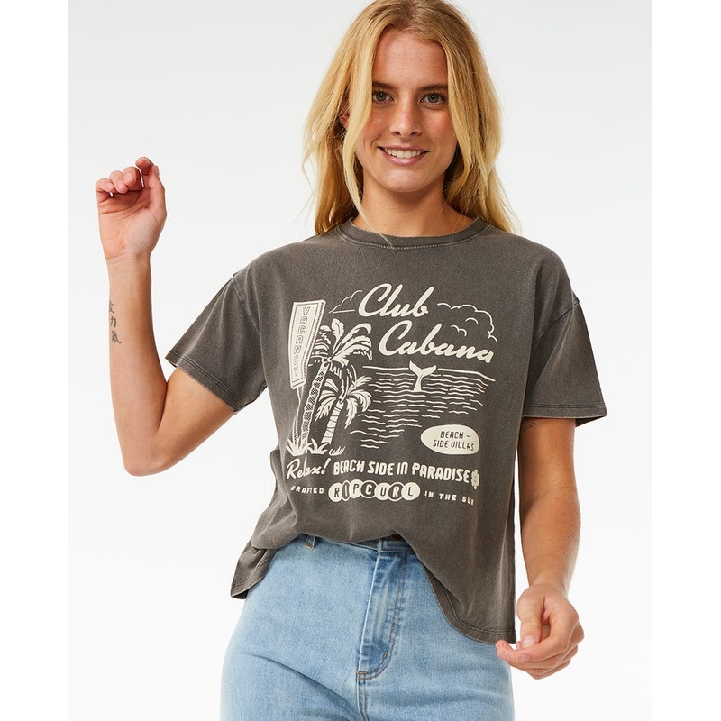 Rip Curl Club Cabana Relaxed Tee-Washed Black