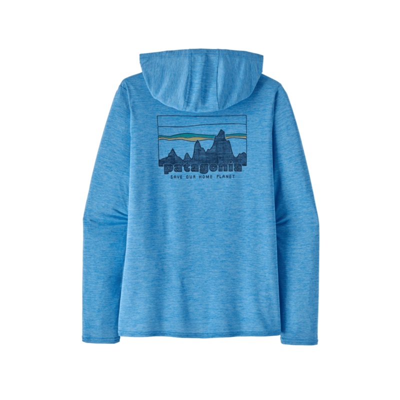Patagonia Cap Cool Daily Graphic Hooded L/S Shirt-73 Skyline: Vessel Blue X-Dye