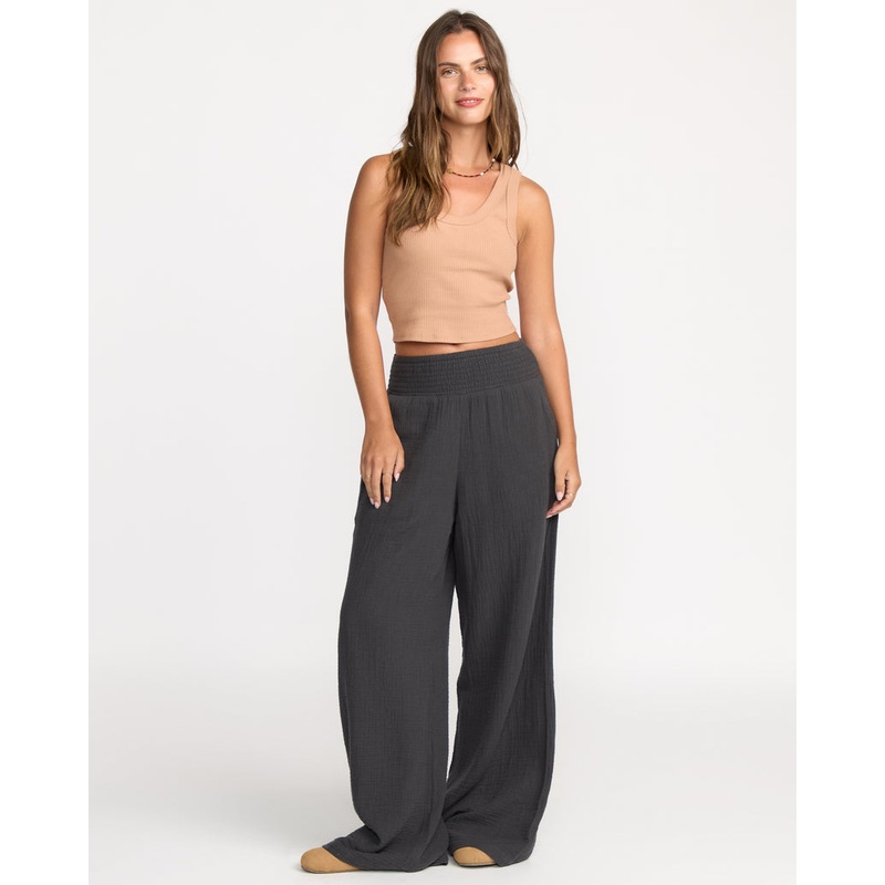 Billabong New Waves Gauze Pants-Black Sands