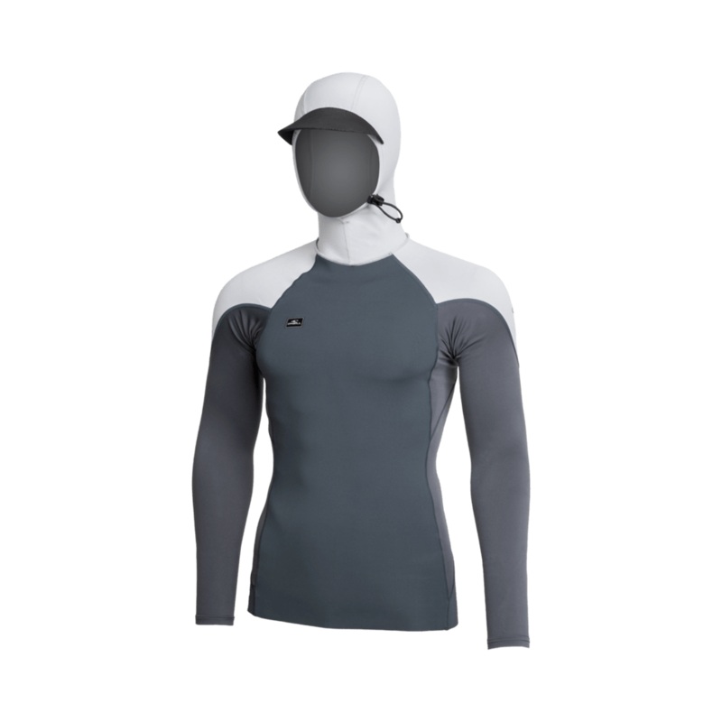 O’Neill Thinskins Neo-Skins L/S Hooded Top-Graph/Graph/Coolgry
