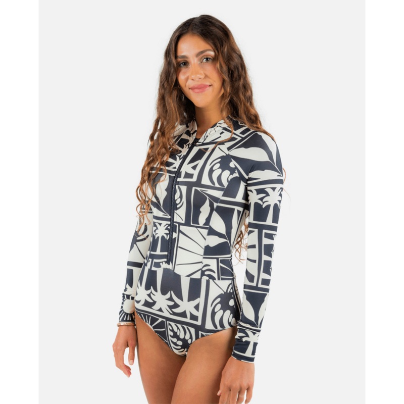 Rip Curl Santorini Sun UPF L/S One Piece-Black