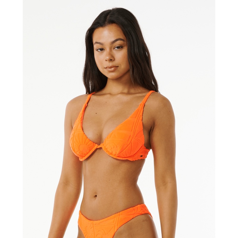 Rip Curl Santorini Terry Balconette Top-Bright Orange