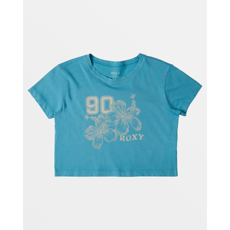 Roxy Girls Hibiscus Collegiate Tee-Maui Blue