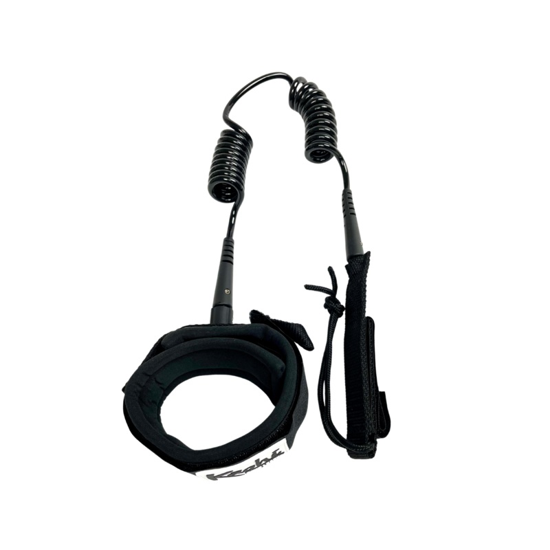 Kaohi Double Coil Ankle Leash-Black-6′ x 5.5mm