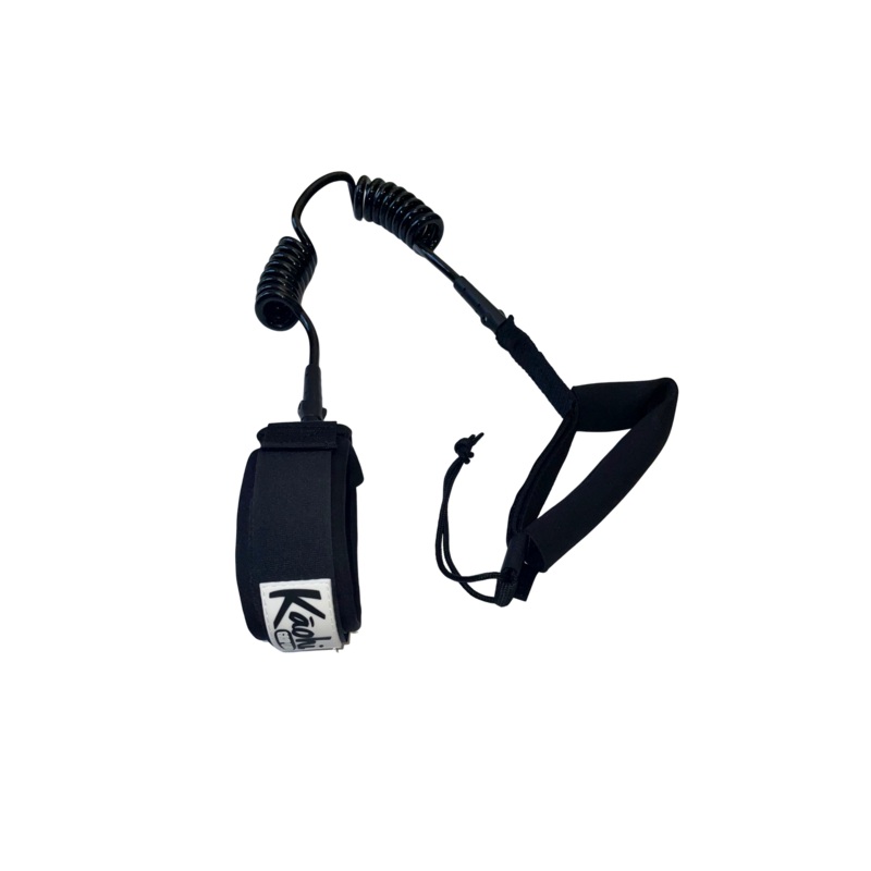 Kaohi Double Coil Ankle Leash-Black-6′ x 8mm