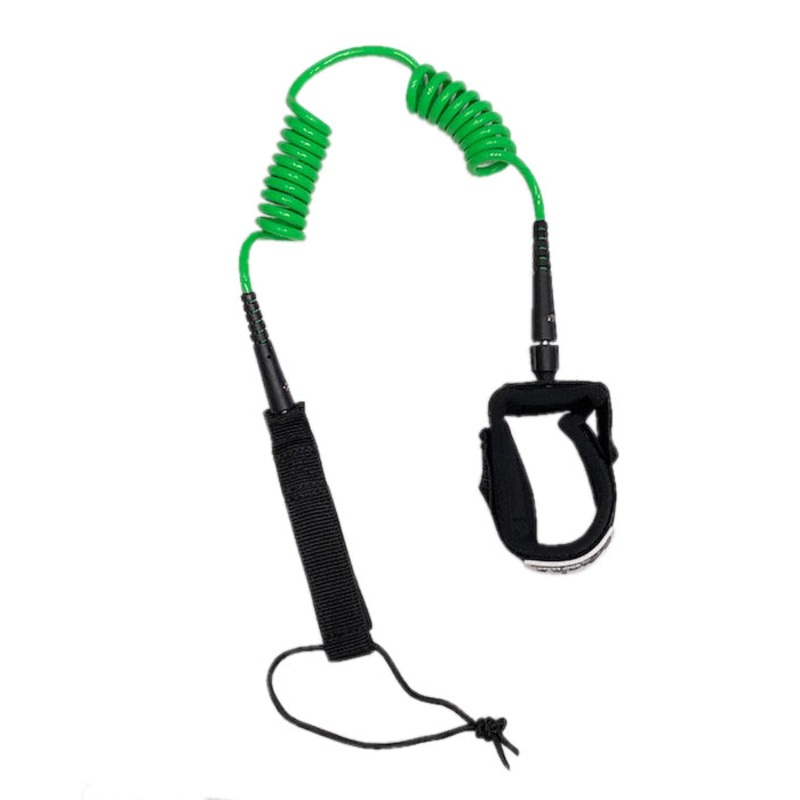 Kaohi Double Coil Ankle Leash-Green-6′ x 5.5mm