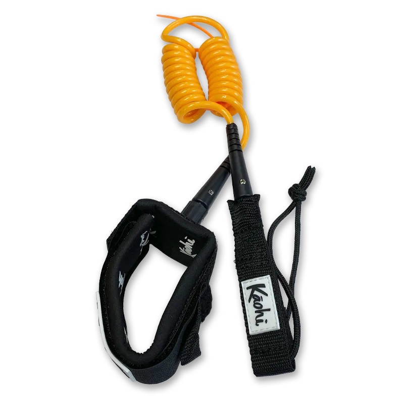 Kaohi Double Coil Ankle Leash-Orange-6′ x 5.5mm