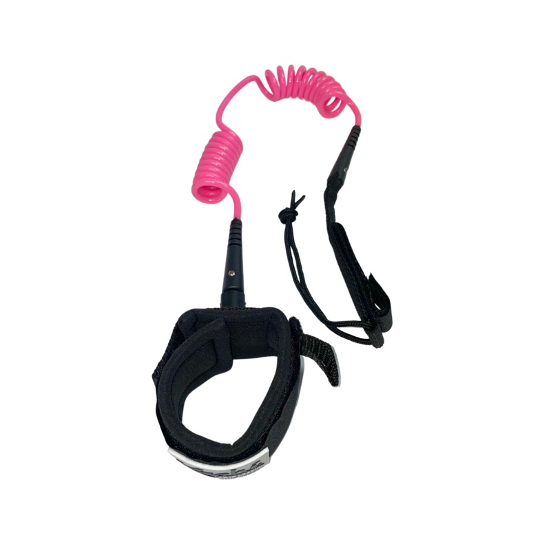 Kaohi Double Coil Ankle Leash-Pink-6′ x 5.5mm