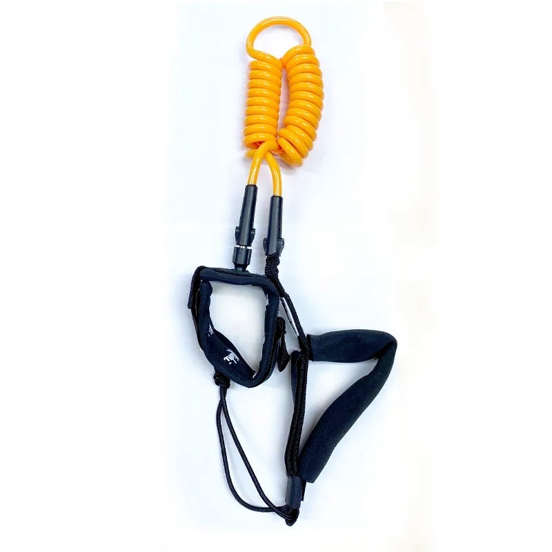 Kaohi Downwind Double Coil Ankle Leash-Orange-7′ x 8mm