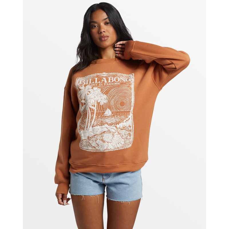 Billabong Paradise Is Here Sweatshirt-Toffee