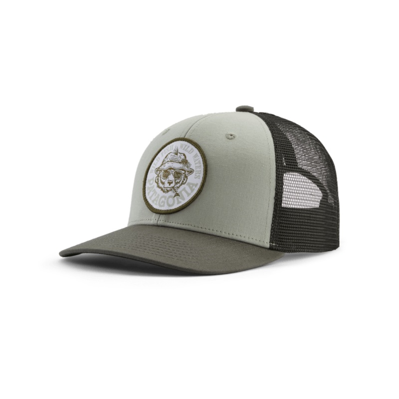 Patagonia Take a Stand Trucker Hat-Wild Grizz: Sleet Green
