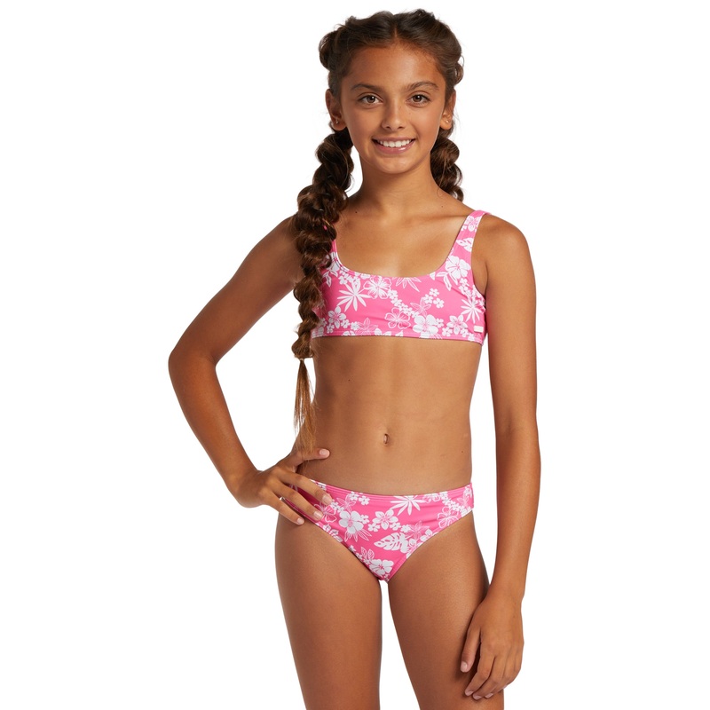 Roxy Aloha Spirit Basic Bralette Bikini-Shocking Pink